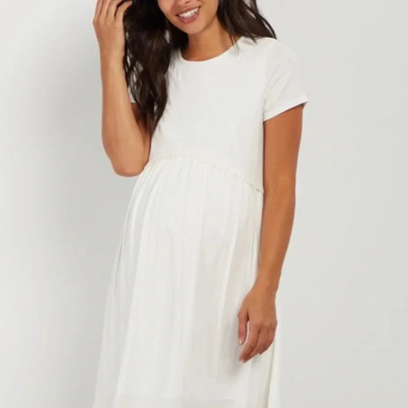 Pinkblush Dresses & Skirts - New* Pinkblush Crochet Trim Maternity Dress